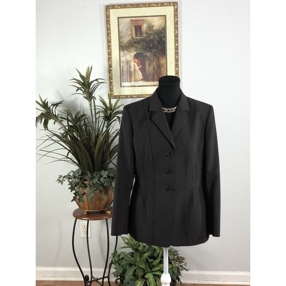 Kasper Women Jacket 12P Brown Long Sleeve Clueless Preppy Office Siren Lined - Picture 1 of 10